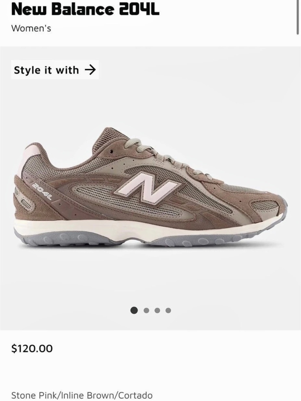 New Balance 204L Women's Sneakers in Brown & Pink